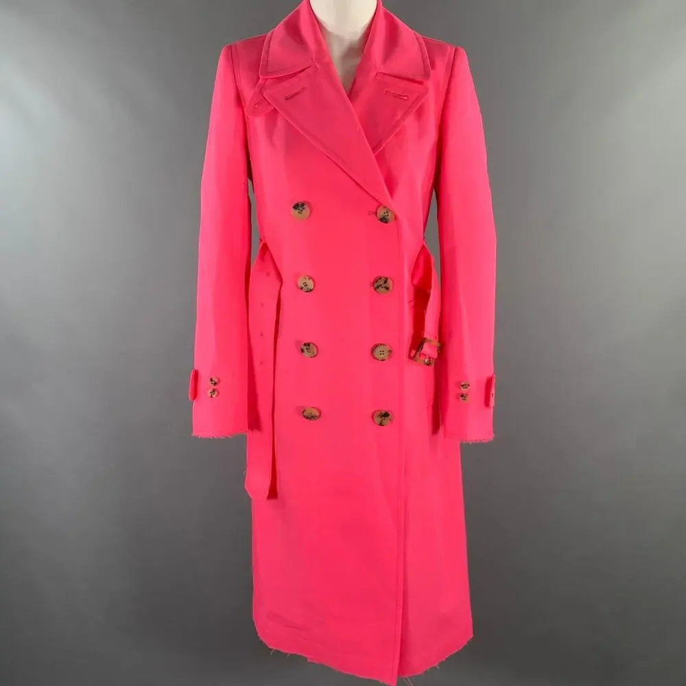 GOLDEN GOOSE Size S Pink Polyester Trench Coat - Picture 1 of 11